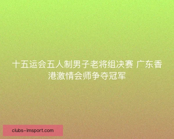 十五运会五人制男子老将组决赛 广东香港激情会师争夺冠军